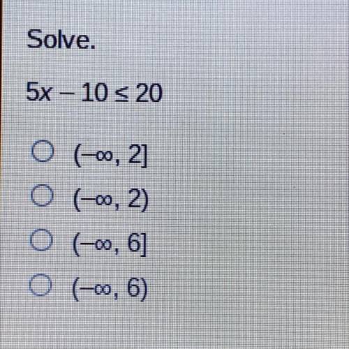 Solve 5x - 10 <_ 20 pls help