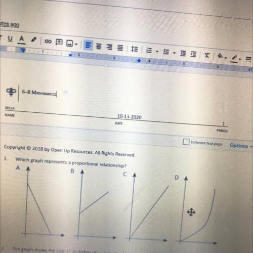 Which graph represent proportional relationship?