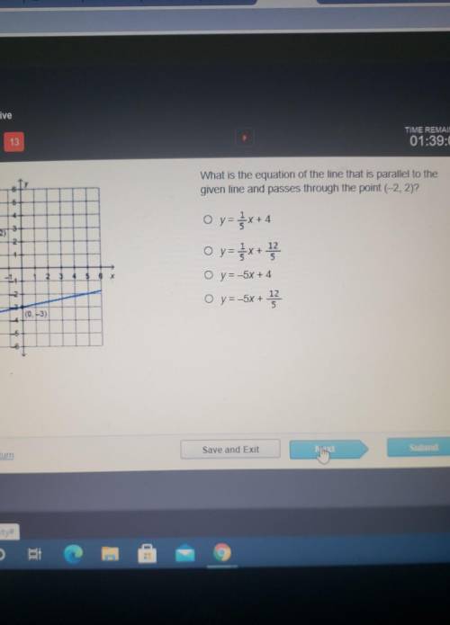 What is the equation of the line that is parallel to the given line and passes through the point (-
