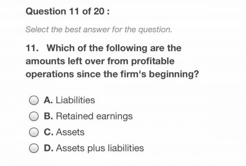 ( Stuck on Exam Question)

Which of the following are the amounts left over from profitable operat
