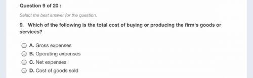 HELP PLEASE. PLEAASEEEE

WHICH OF THE FOLLOWING IS A TOTAL COST OF BUYING OR PRODUCING THE FIRM’S