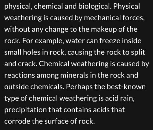 PLZ HEL

Compare and contrast physical and chemical weathering. Be sure to include examples of both