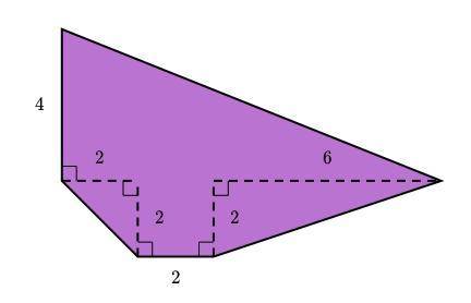 Find the area of the shape shown below. Please answer.