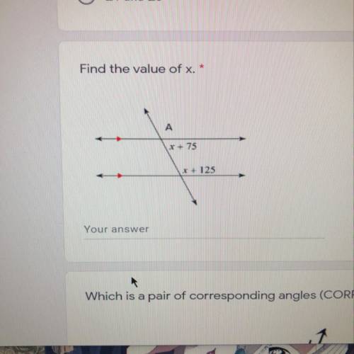 Help!! Find the value of x.