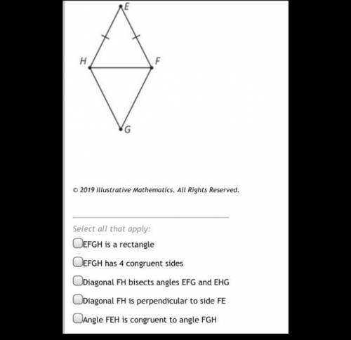Please help asap.

Question: Triangle FGH is the image of isosceles triangle FEH after a reflectio