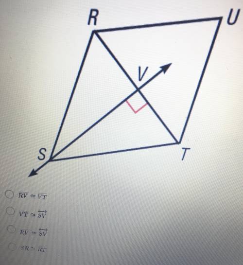 If SV is a perpendicular bisector of RT, which statement is true?