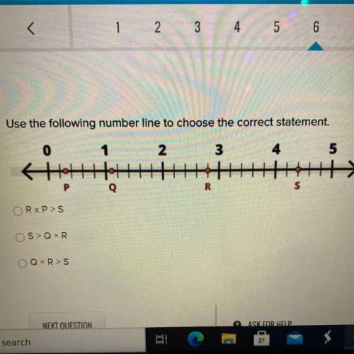 Use the following number line to choose the correct statement.