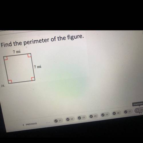 Find the perimeter of the figure.
7 mi
7 mi