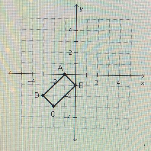 Which shows the image of quadrilateral ABCD after the transformation Ro. 90-?

1)A’(0,-1),B’(1,0),