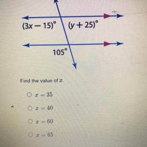 Find the value of x.
HELLLLP