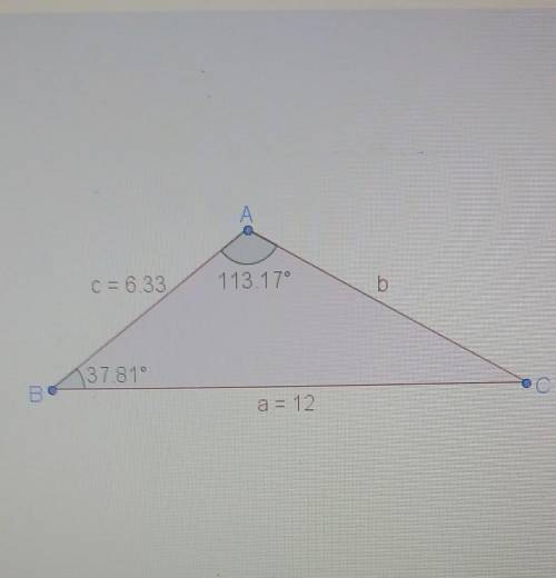 What is the value of b in this diagram?A. 12B. 10.2C. 9D. 8