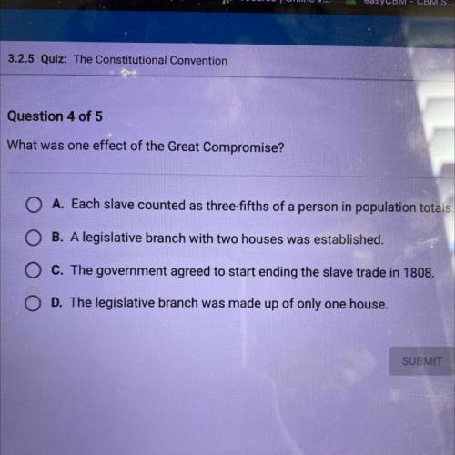 What was one effect of the great compromise? (i need to get this right!)