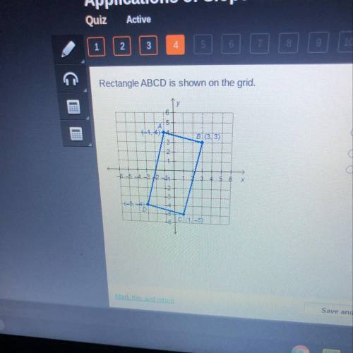 What is the area of rectangle ABCD in square units?

O 3/17 square units
O6/17 square units
O 17 s