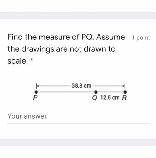 Find the measurement of PQ. Assume the drawings are not drawn to scale