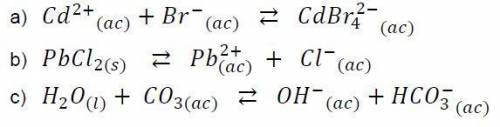 Write the equilibrium constant for each of the following reactions:
please help