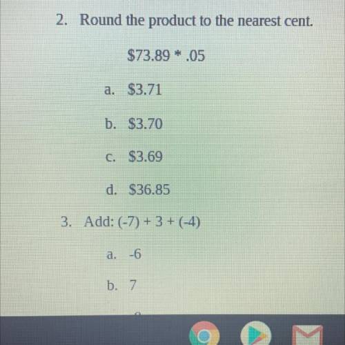 What is the answer for 2