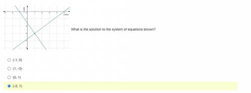 What is the solution to the system of equations shown?