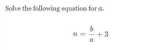 Solve the following equation for a.