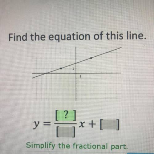 Find the equation of this line.
Simplify the fractional part.
(Picture)