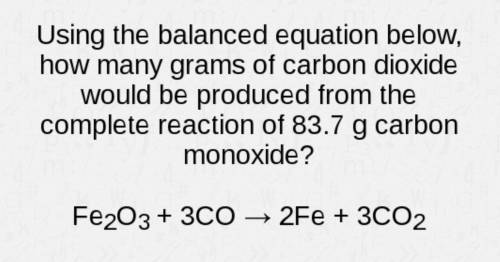 Using the balanced equation below, how many grams of carbon dioxide would be produced from the comp