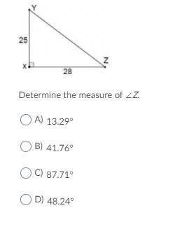 Determine the measure of ∠Z. images attached