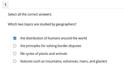 Which two topics are studied by geographers?