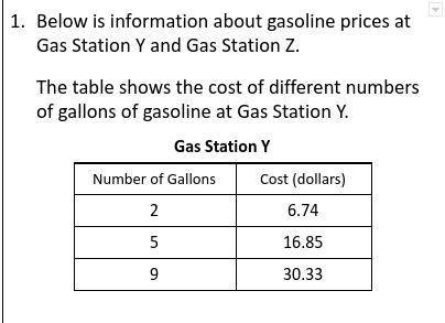 At Gas Station Z, the cost of 15 gallons of gasoline is $51.30, and the cost of 8 gallons of gasoli