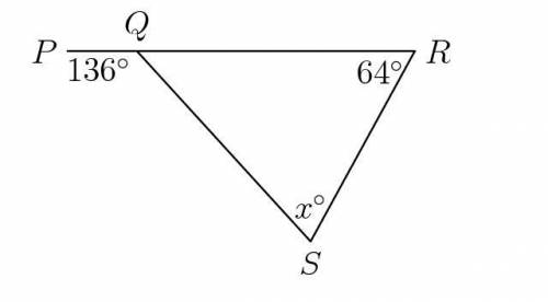 In the diagram, $PQR$ is a straight line. What is the value of $x$?