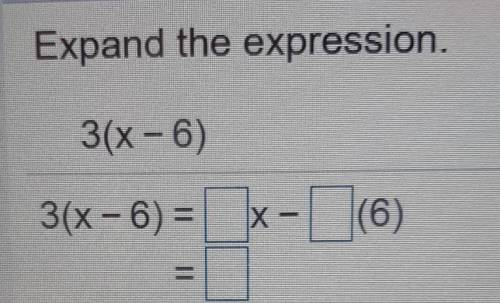 Expand the expression 3(x-6)