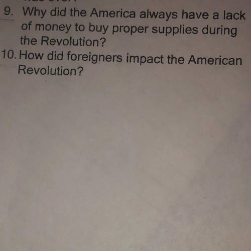 Why did the America always have a lack of money to buy proper supplies during the revolution￼?