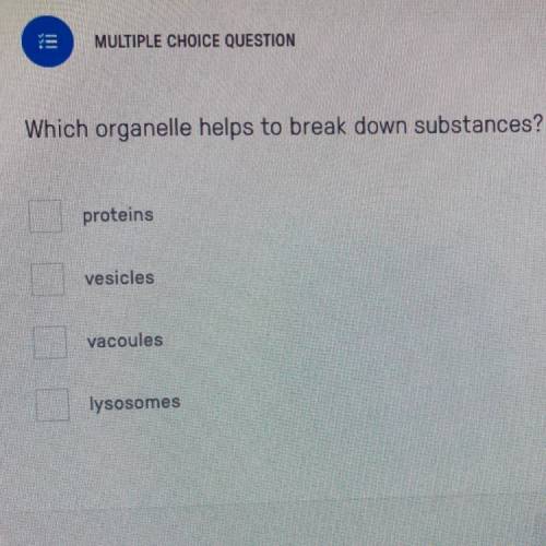 Which organelle helps to break down substances?