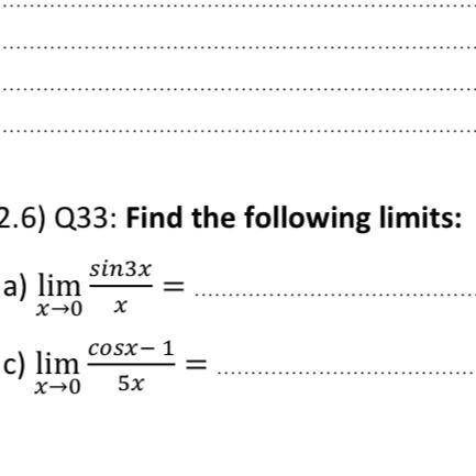 Find the following limits
