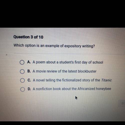 Which option is an example of expository writing