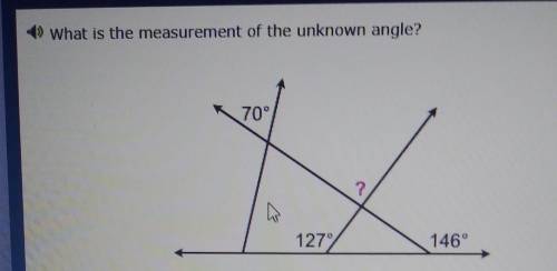 What is the measurement of the unknown angle?