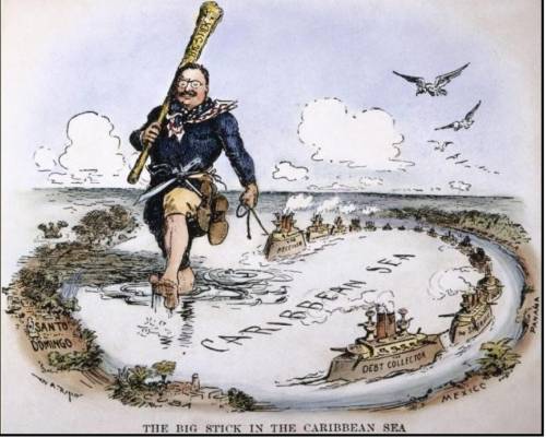 Picture caption-Roosevelt believed that an aggressive foreign policy was needed to prevent Caribbea