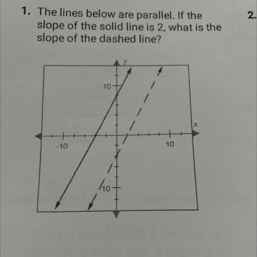 The lines below are parallel if the slope of the solid line is 2, what is the slope of the gas line