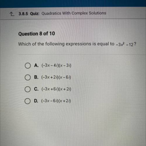 Which of the following expressions is equal to -3x2 - 12?