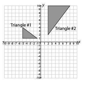 Please help!

Consider the two triangles shown on the grid below. Which of these statements are su