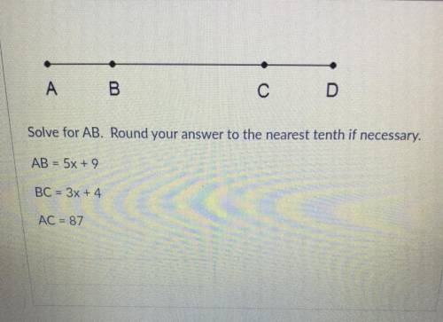 Solve for AB. Round your answer to the nearest tenth if necessary.
