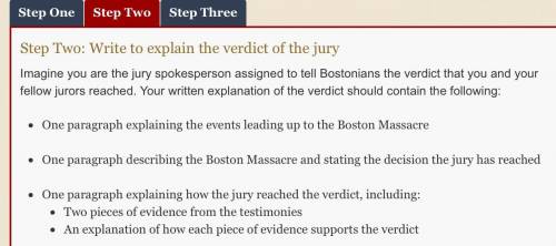 PLEASE HELP ASAP

One paragraph explaining how the jury reached the verdict, including:Two pieces