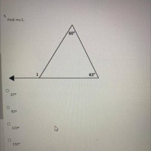 Triangle angle-sum theorem 
Find m<1