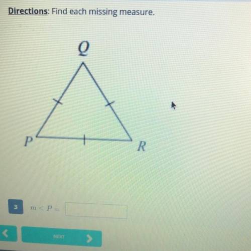 Directions: Find each missing measure.
Q
P
R
Please help me find all 3 !