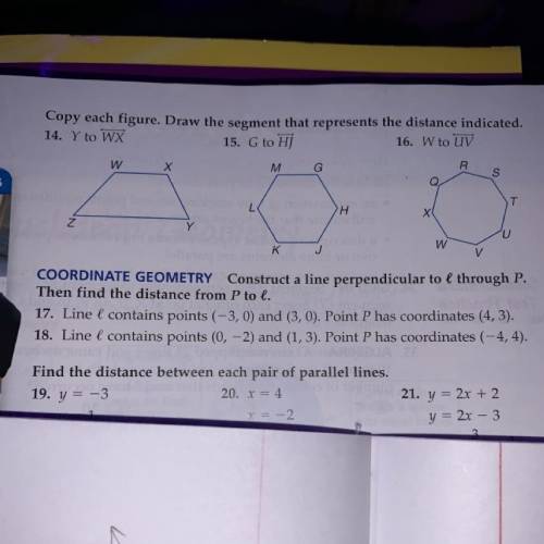 COORDINATE GEOMETRY Construct a line perpendicular to l through P.

Then find the distance from P