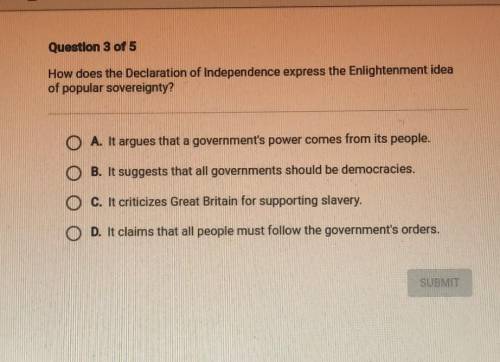 How does the Declaration of Independence express the Enlightenment idea of popular sovereignty?