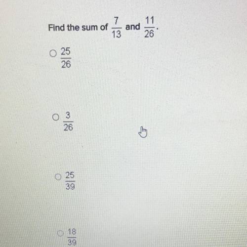 Find the sum of 7/13 and 11/26