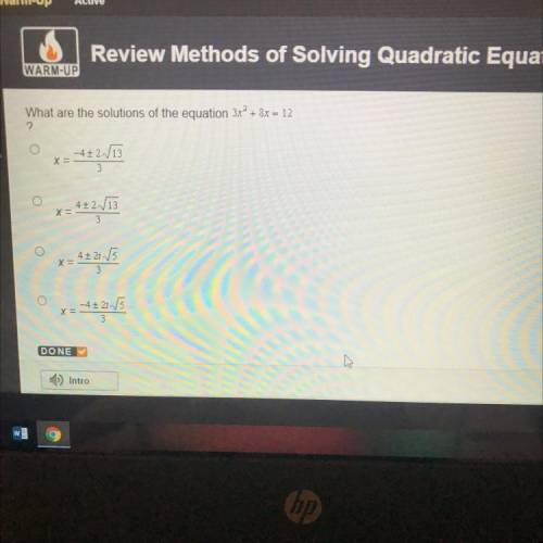 WILL MARK BRAINLIEST!!! (using the quadratic formula)

What are the solutions of the equation 3x+