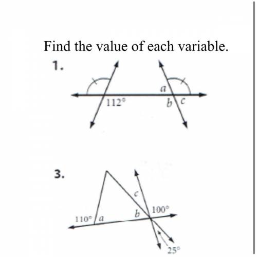 Find the value of each variable. 
I need help only on 3 please