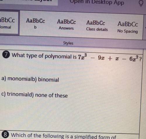 What type of polynomial is it?