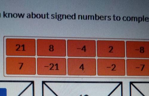 Use what you know about the signed number to complete these square box problems

i put the number
