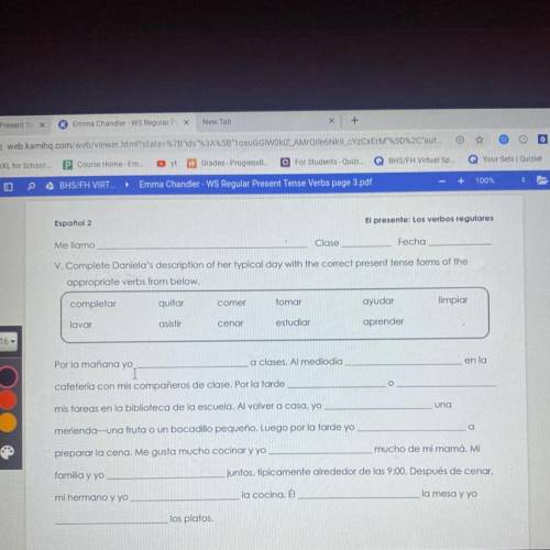 This is for spanish class and i really need help, it’s due in an hour, pls help